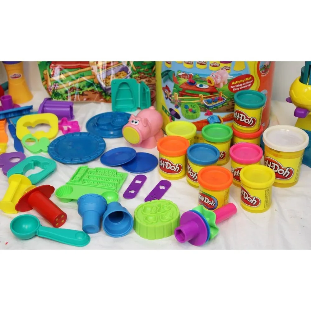 Large Play-Doh Canister 50+ Pcs Crayola Dough Doodler Cutters Molds cans